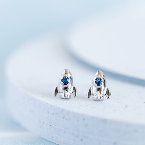 Silver Rocketship Studs (S925) - Only 2 left! - Picture 4 of 8